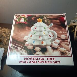 Mr. Christmas 90th Anniversary Nostalgic Tree Mug And Spoon Set White